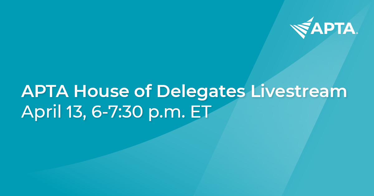 House of Delegates Livestream APTA